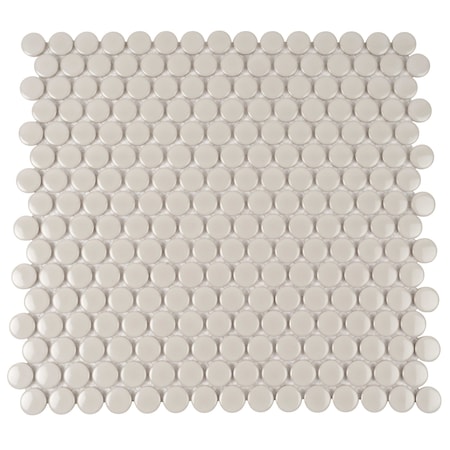 Apollo Tile Cirkel 11.46 in. x 12.4 in. Glossy Gray Porcelain Mosaic Wall and Floor Tile 9.87 sqft/case, 10PK ORB8808GRGA
